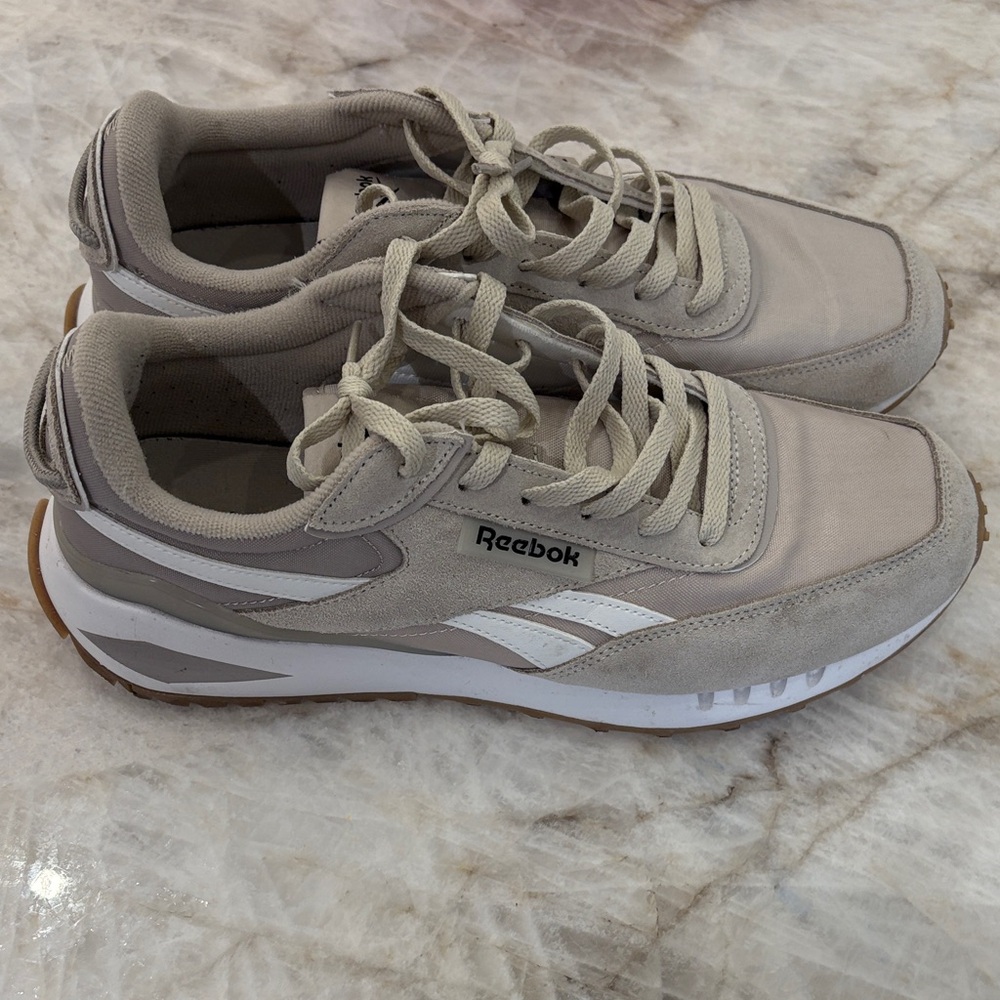 Reebok Beige and White Athletic Shoes